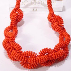 Lee Angel RED Beaded Interlocking Necklace NWT 110 Fabulous Piece